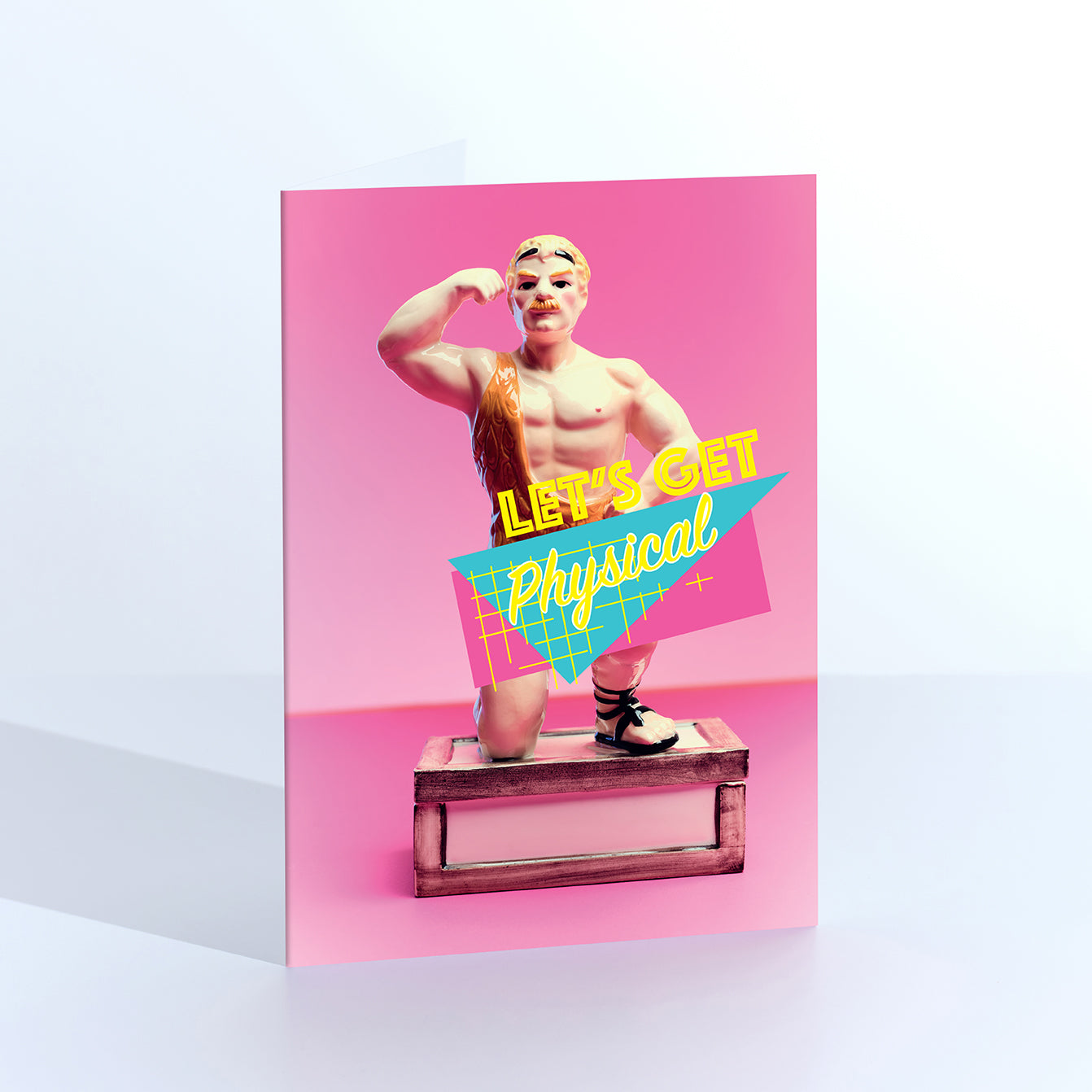 Let's Get Physical Strongman Greetings Card