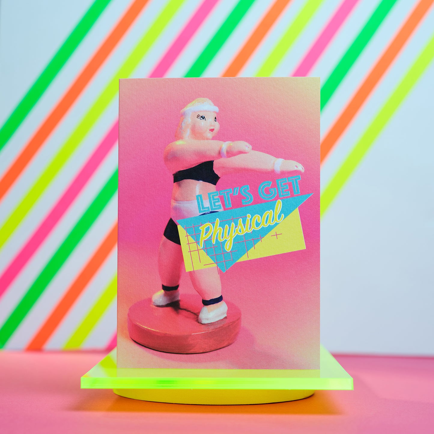 Let's Get Physical Aerobics Woman Greetings Card