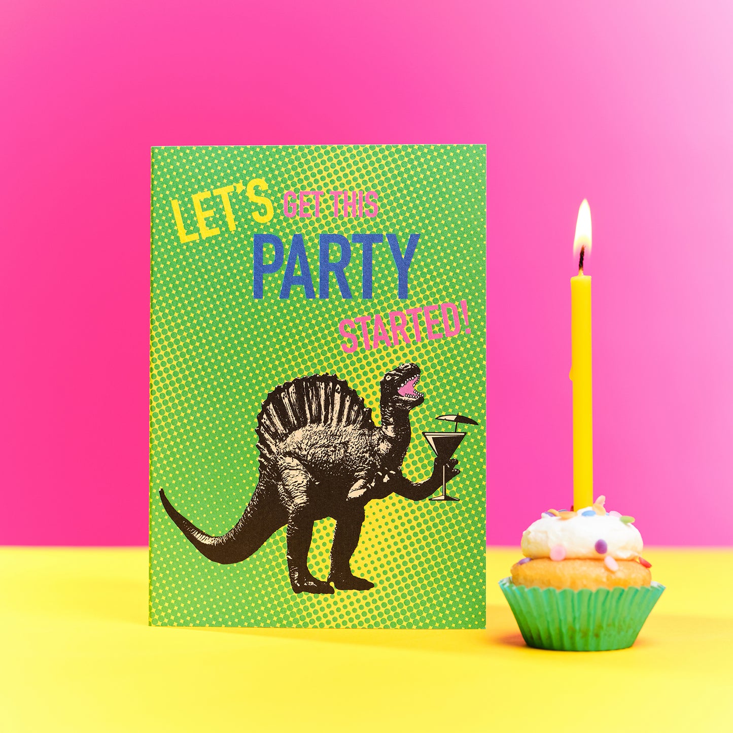 Let's Party Dinosaur Greetings Card