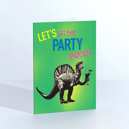 Let's Party Dinosaur Greetings Card