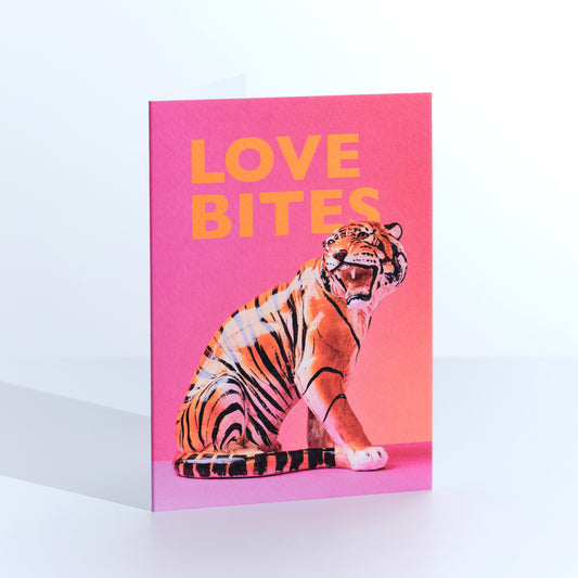 Love Bites Tiger Greetings Card