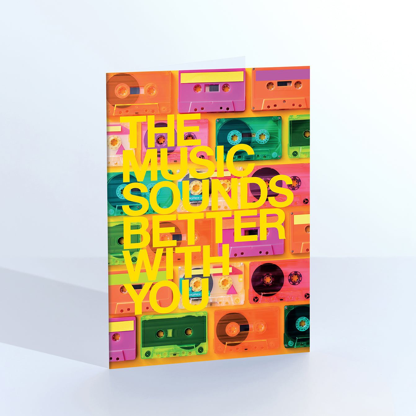 Music Sounds Better Vintage Casette Tapes Greetings Card