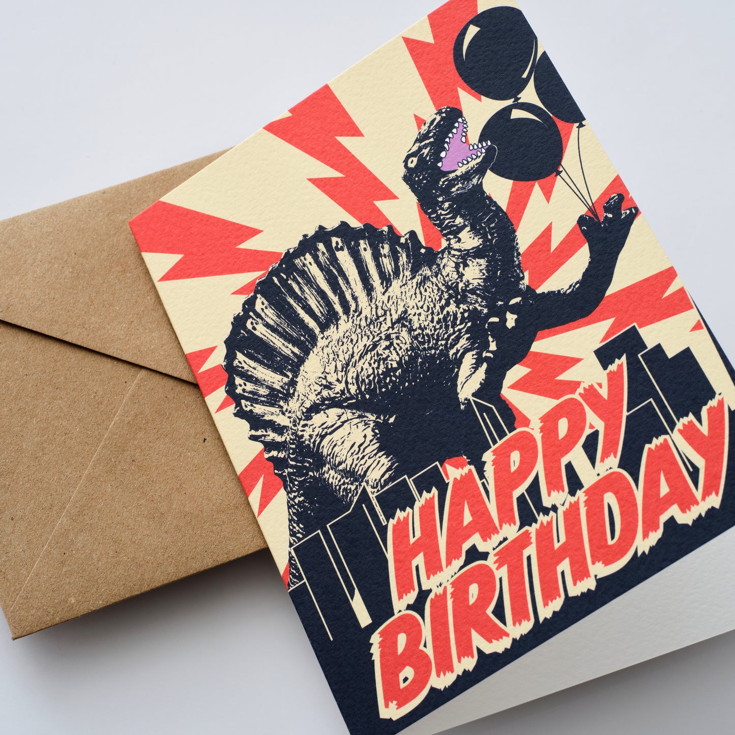 Monster Birthday Red Greetings Card