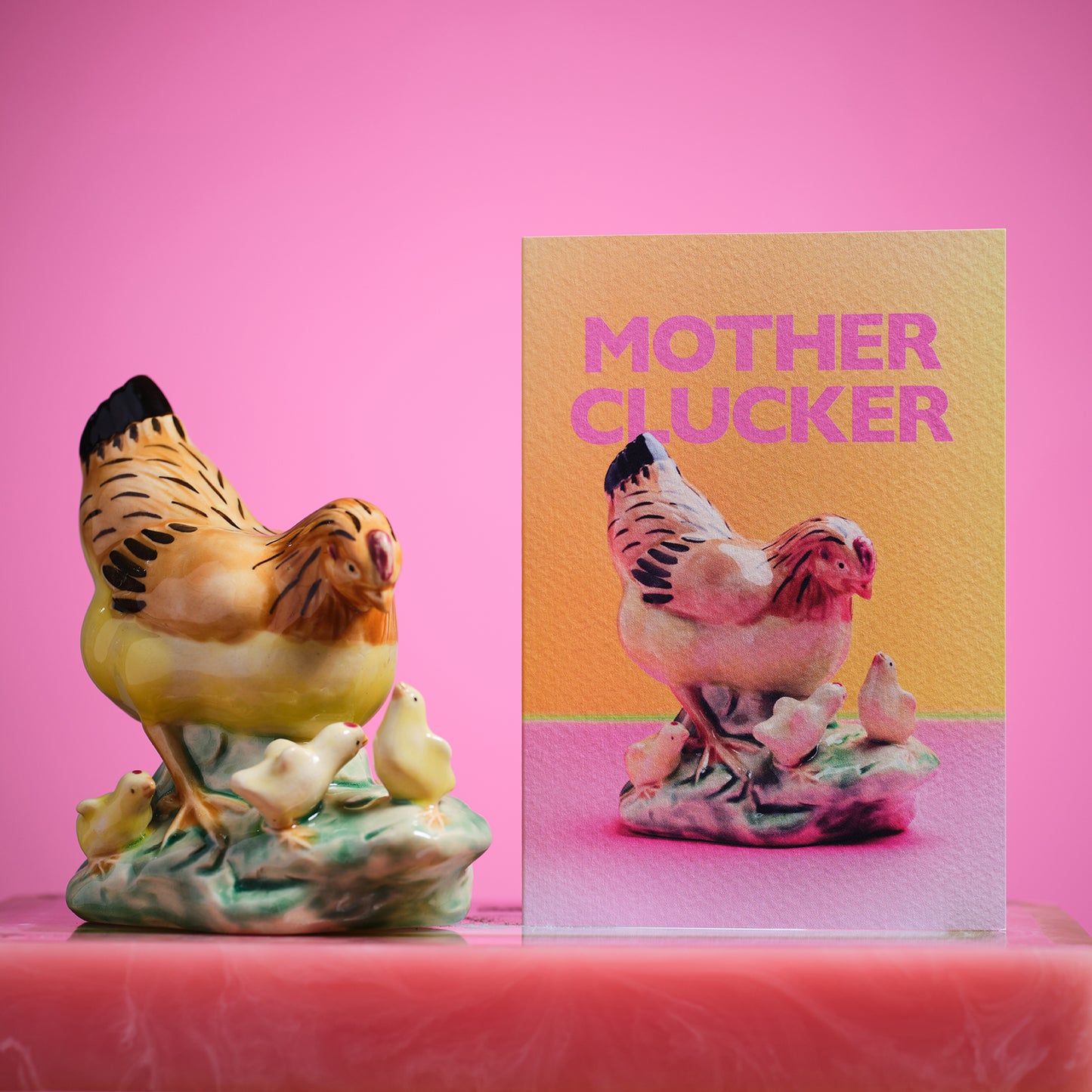 Mother Clucker Hen With Chicks Greetings Card