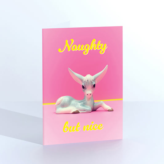 Naughty But Nice Donkey Greetings Card