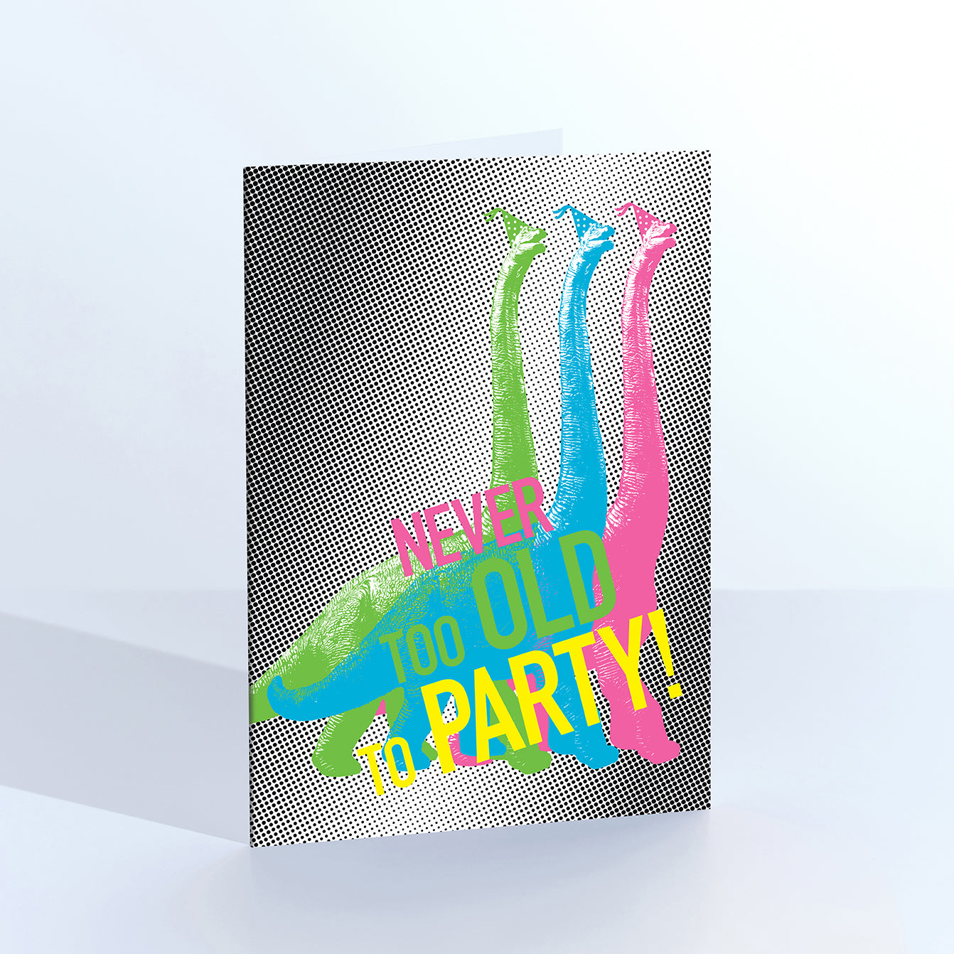 Never Too Old  Party Dinosaurs Greetings Card
