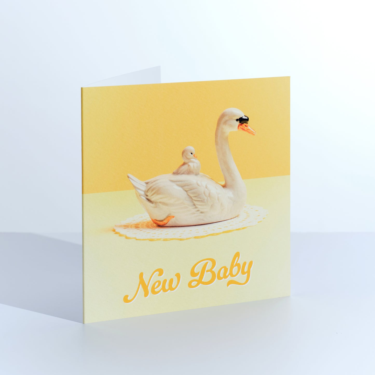 New Baby Yellow Swan Greetings Card