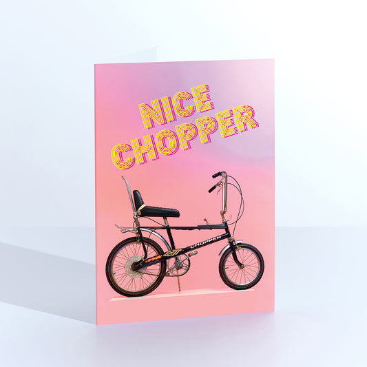 Nice Chopper Retro Bike Greetings Card