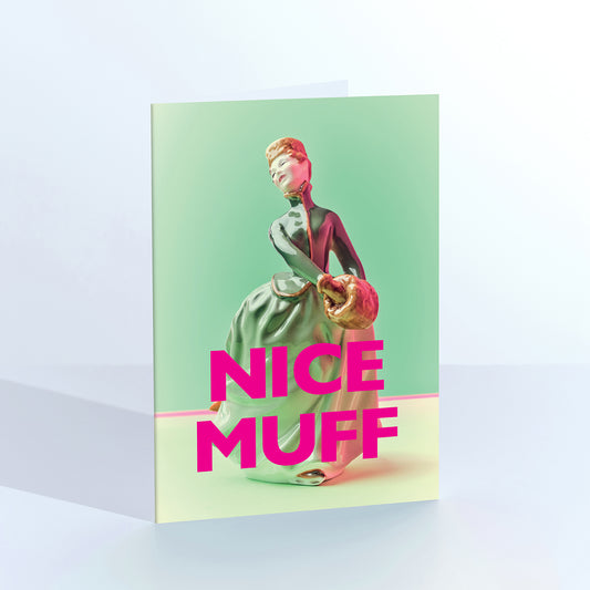 Nice Muff Wrapped Up Lady  Greetings Card