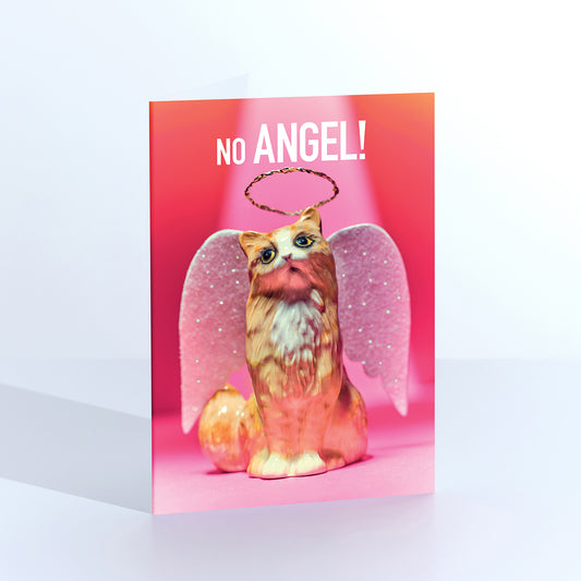 No Angel Cat Christmas Card