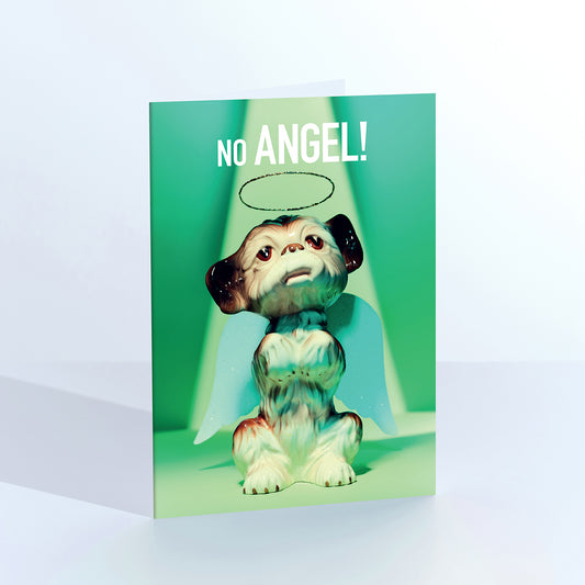 No Angel Dog Christmas Card