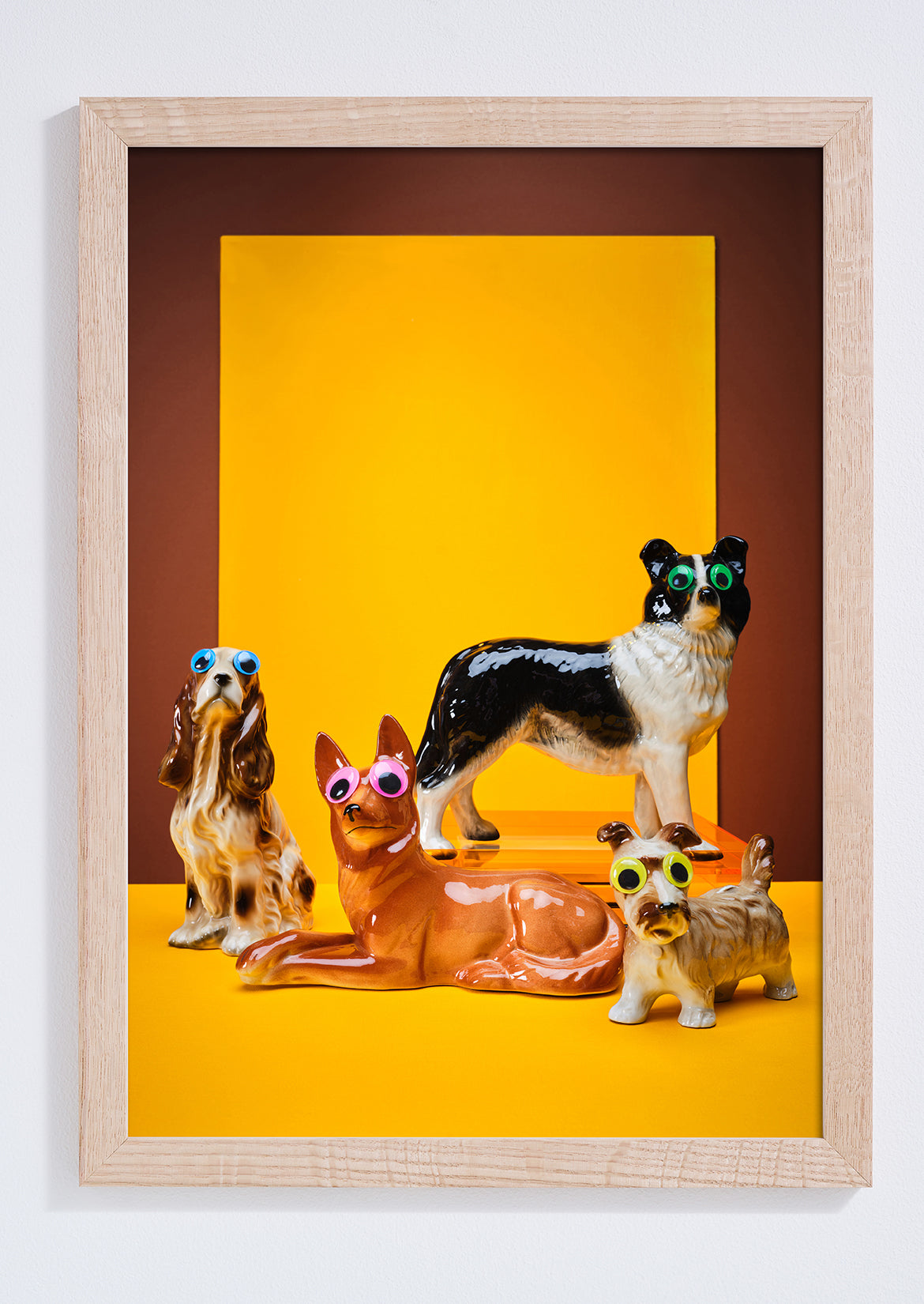 "Goggle eyed dogs, yellow" giclée photo print