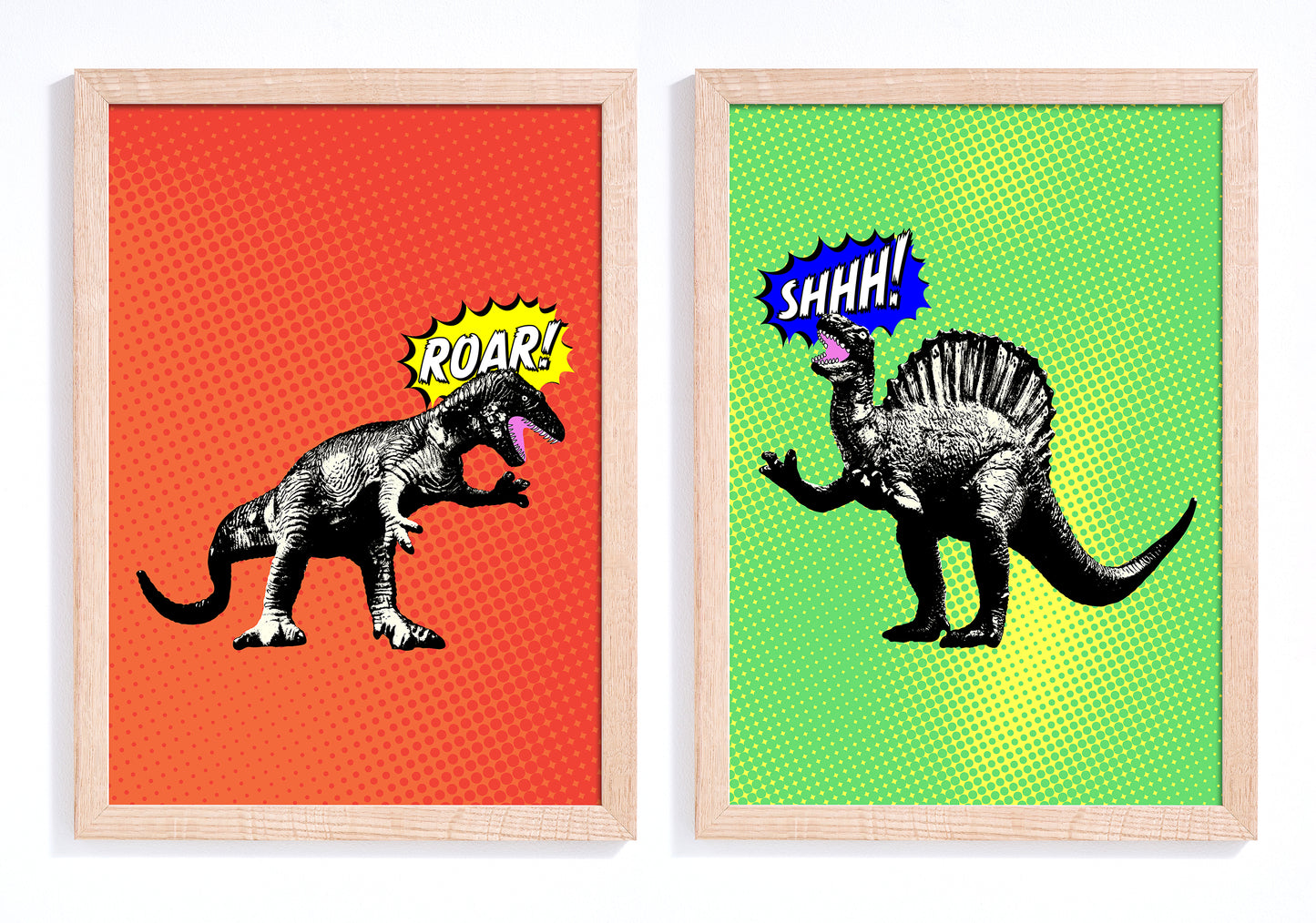 "Dino ding dong" pair of giclée photo prints