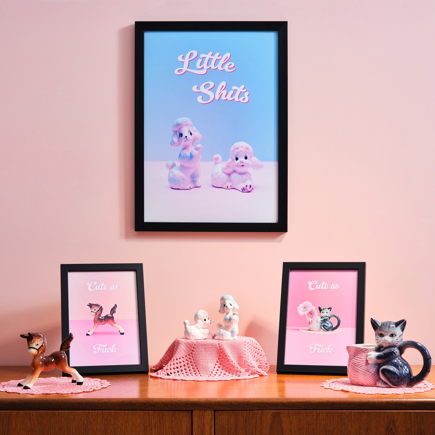 "Little shits" poodles giclée photo print