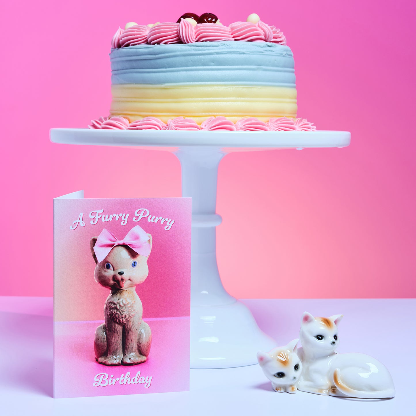 Furry Purry Birthday Cat Greetings Card