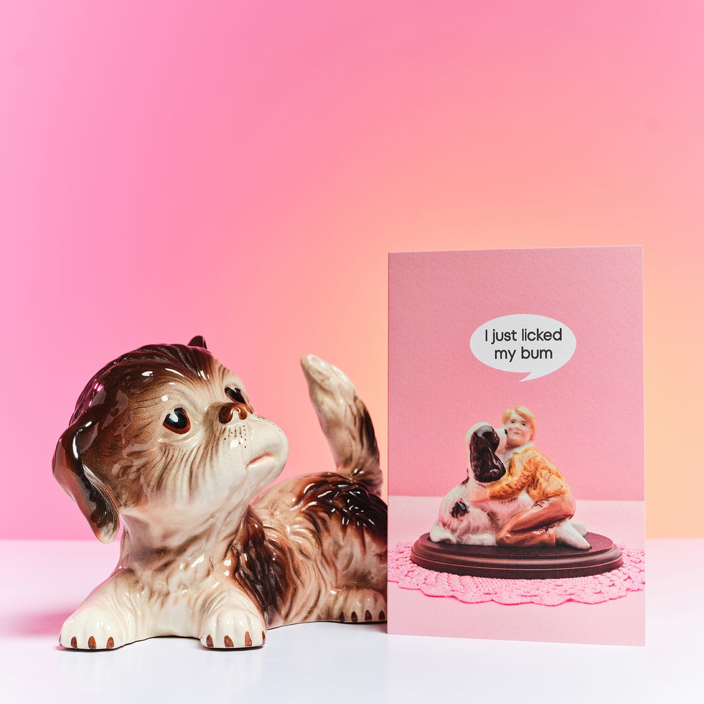 Bum Lick Dog Greetings Card