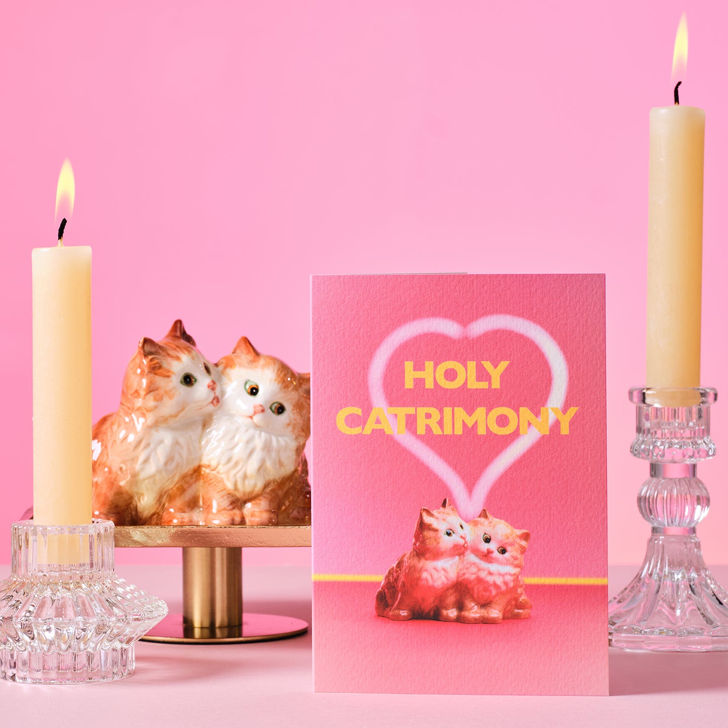 Holy Catrimony Cats In Love Greetings Card