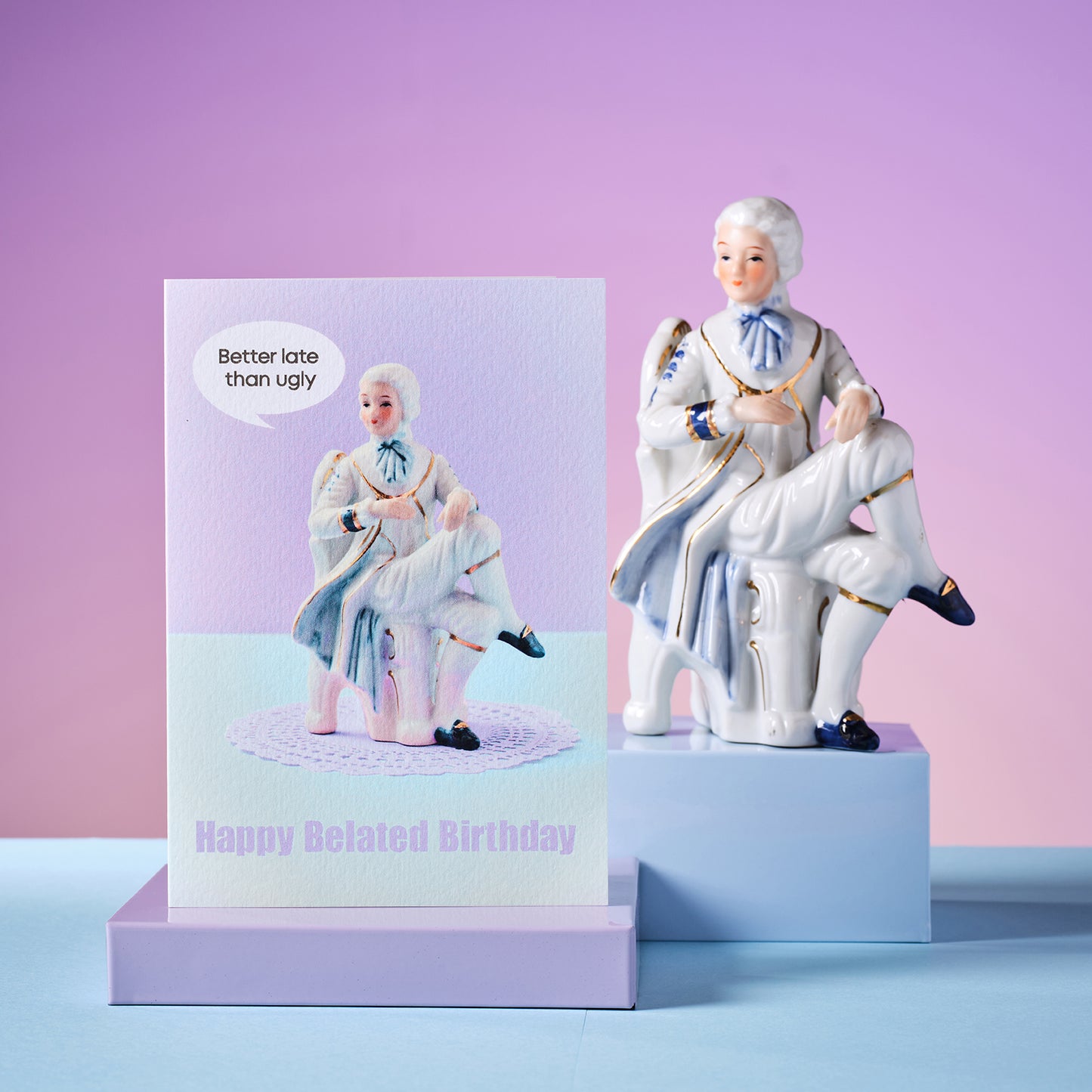 Fashionably Late Belated Birthday Greetings Card