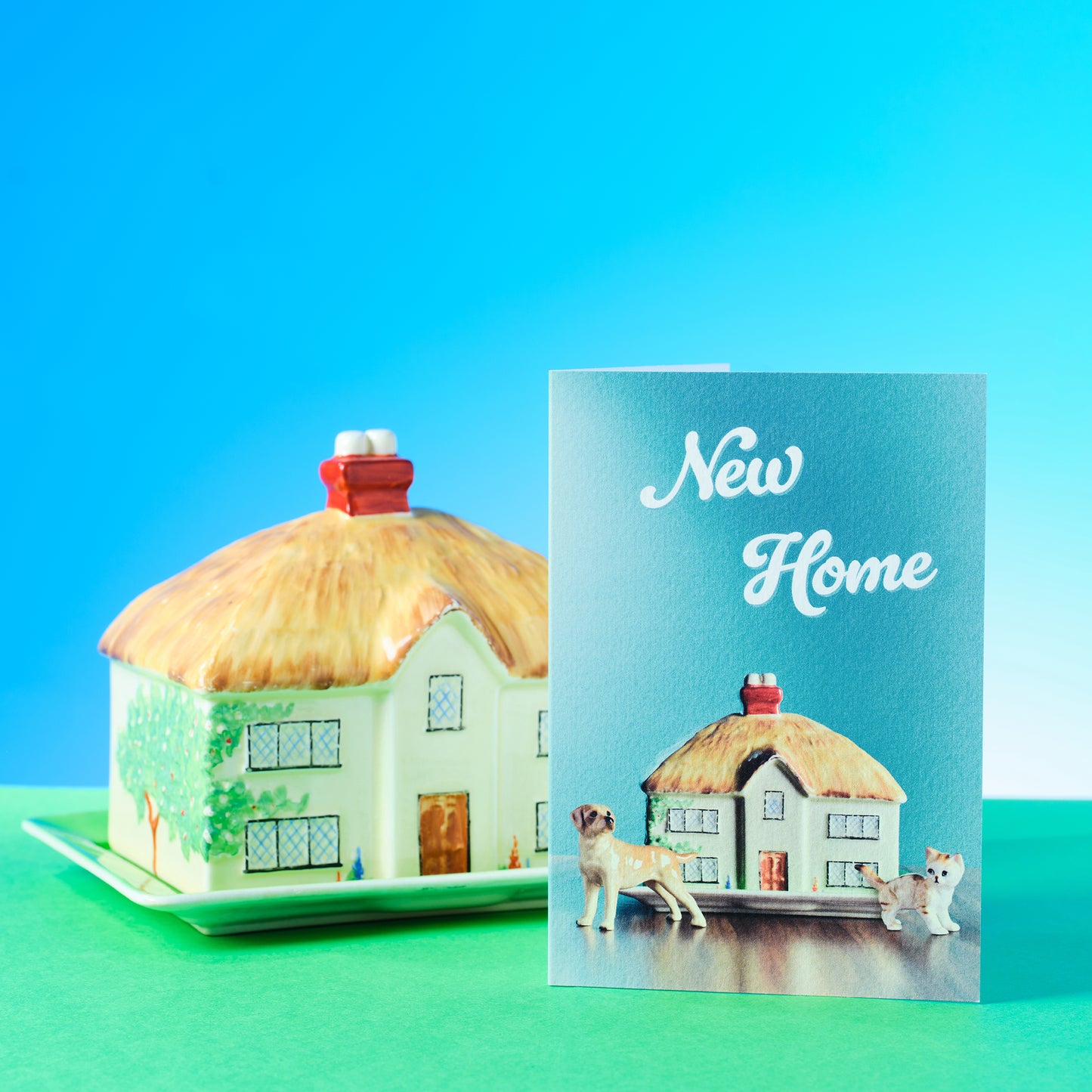 New Home Pets in the Garden Greetings Card