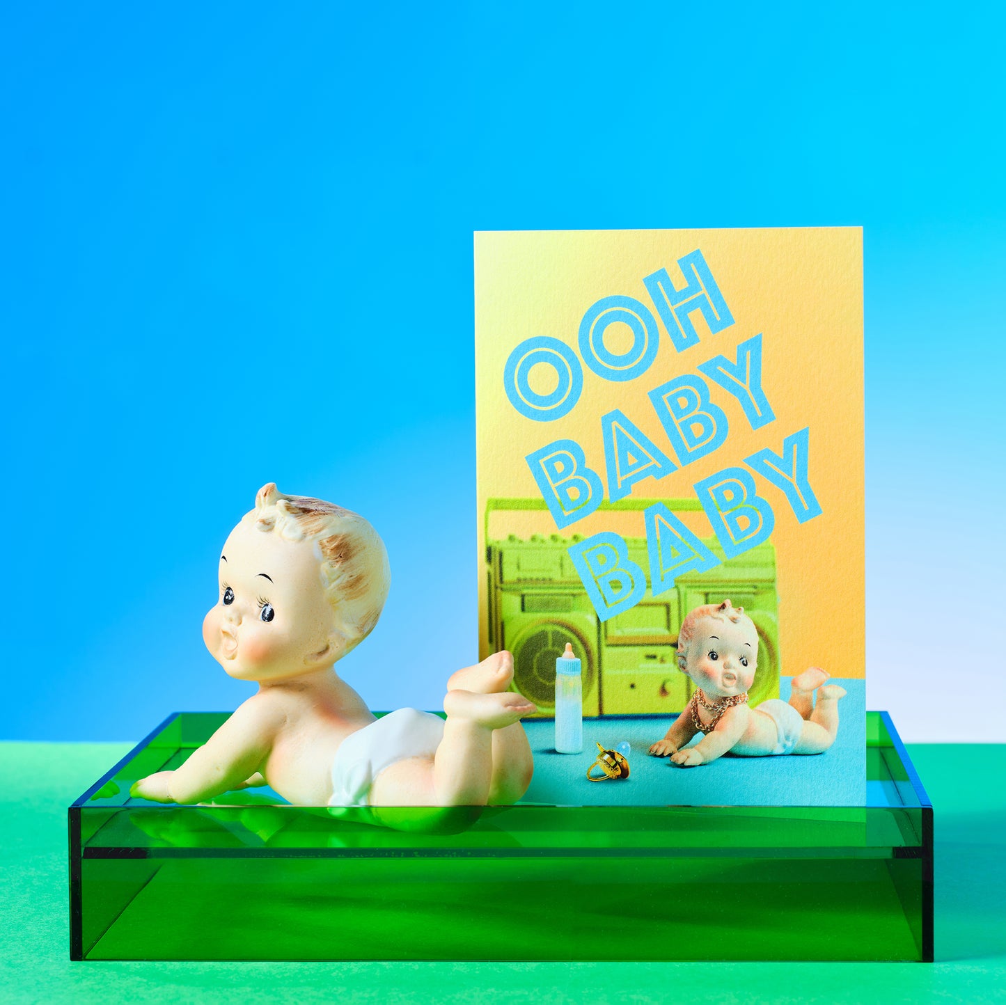 Ooh Baby Baby Blue New Baby Greetings Card