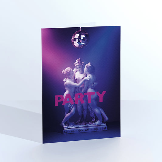 Party Disco Graces greetings card