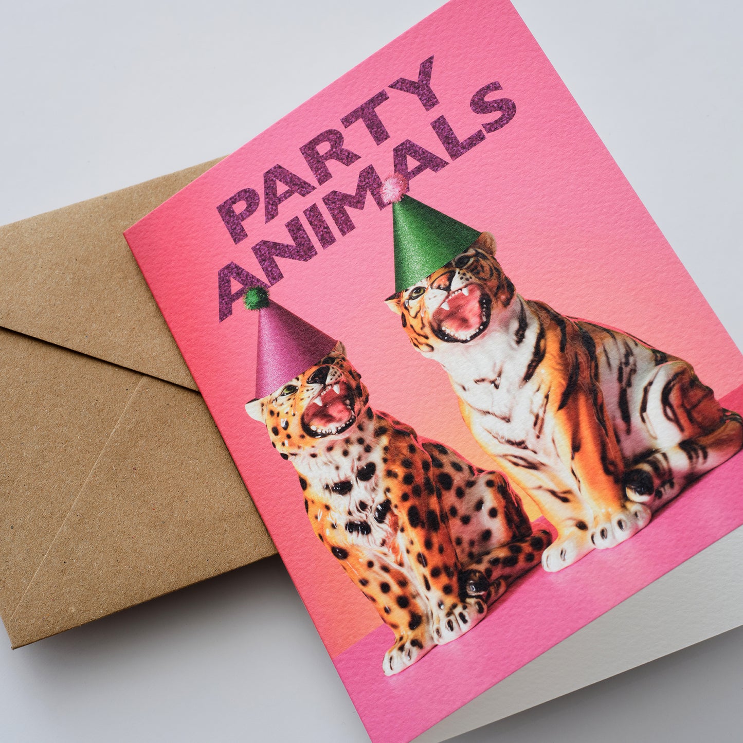 Party Animals Big Cats Greetings Card