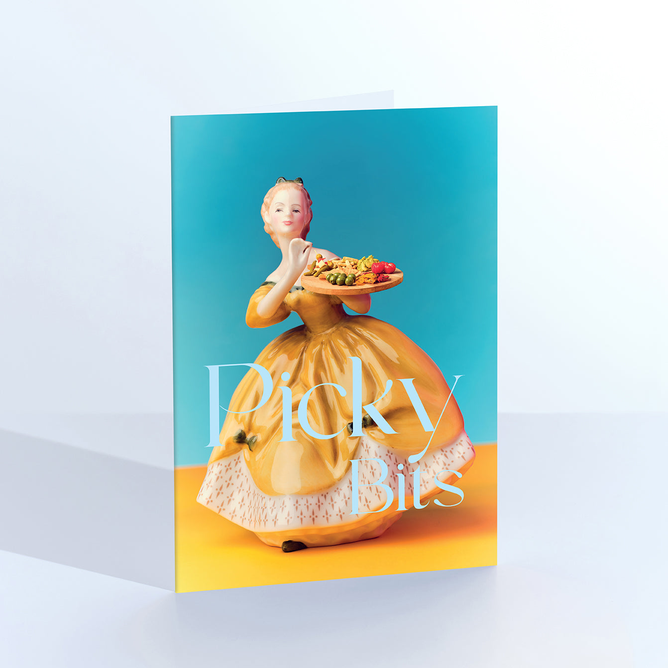 Picky Bits Genteel Lady with Platter Greetings Card