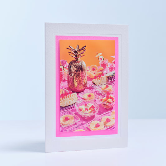 Tutti Frutti Pineapple Party Spread Hand Finished Greetings Card