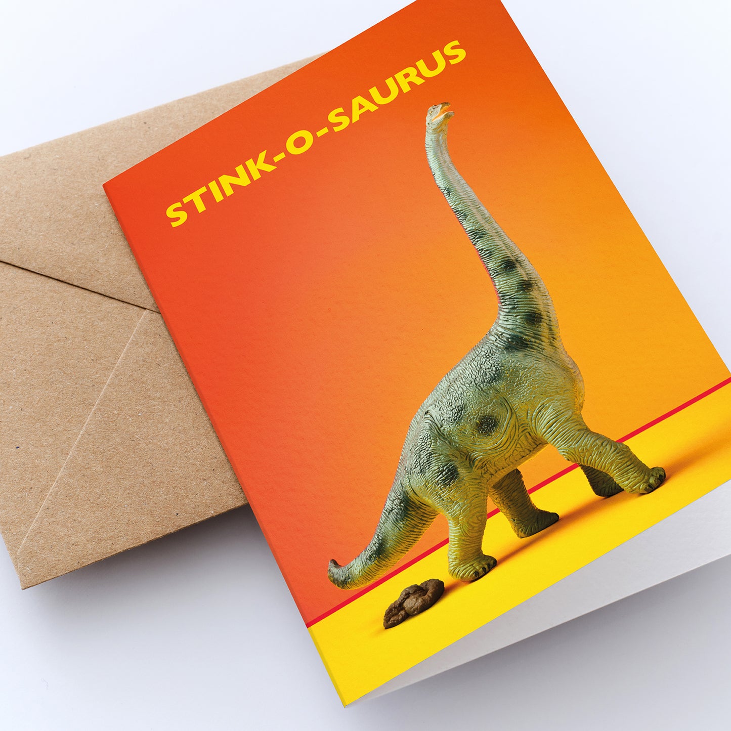 Stink-o-saurus Dinosaur Greetings Card