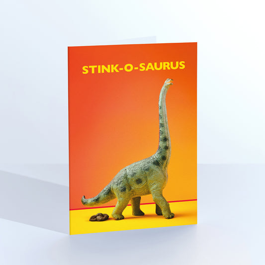 Stink-o-saurus Dinosaur Greetings Card