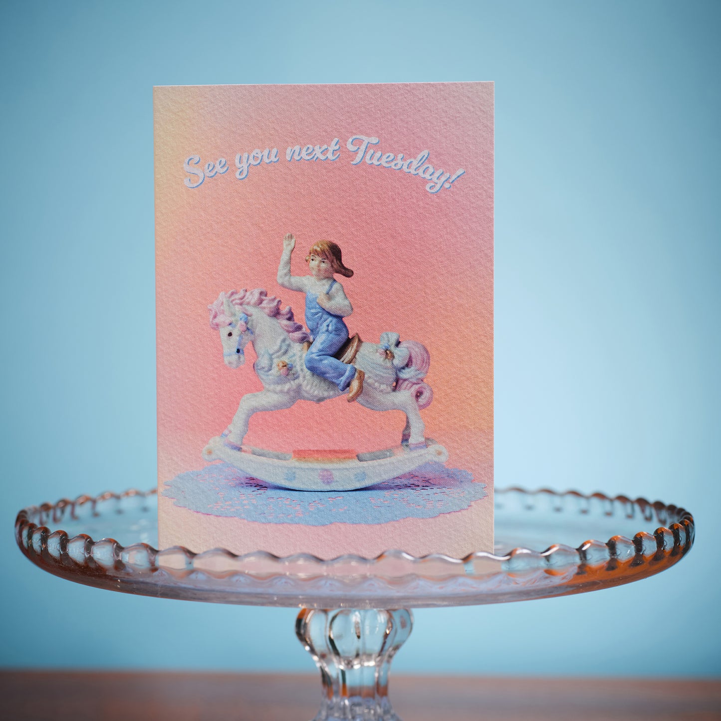 See You Next Tuesday Waving Girl Greetings Card