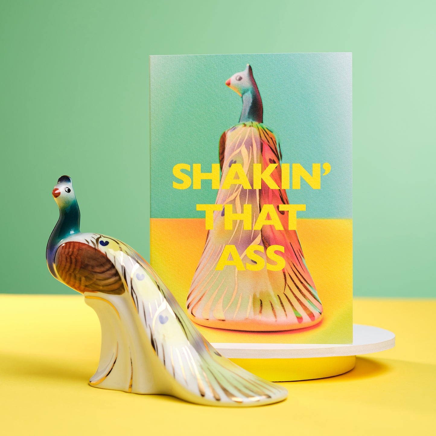Shakin' That Ass Peacock Greetings Card