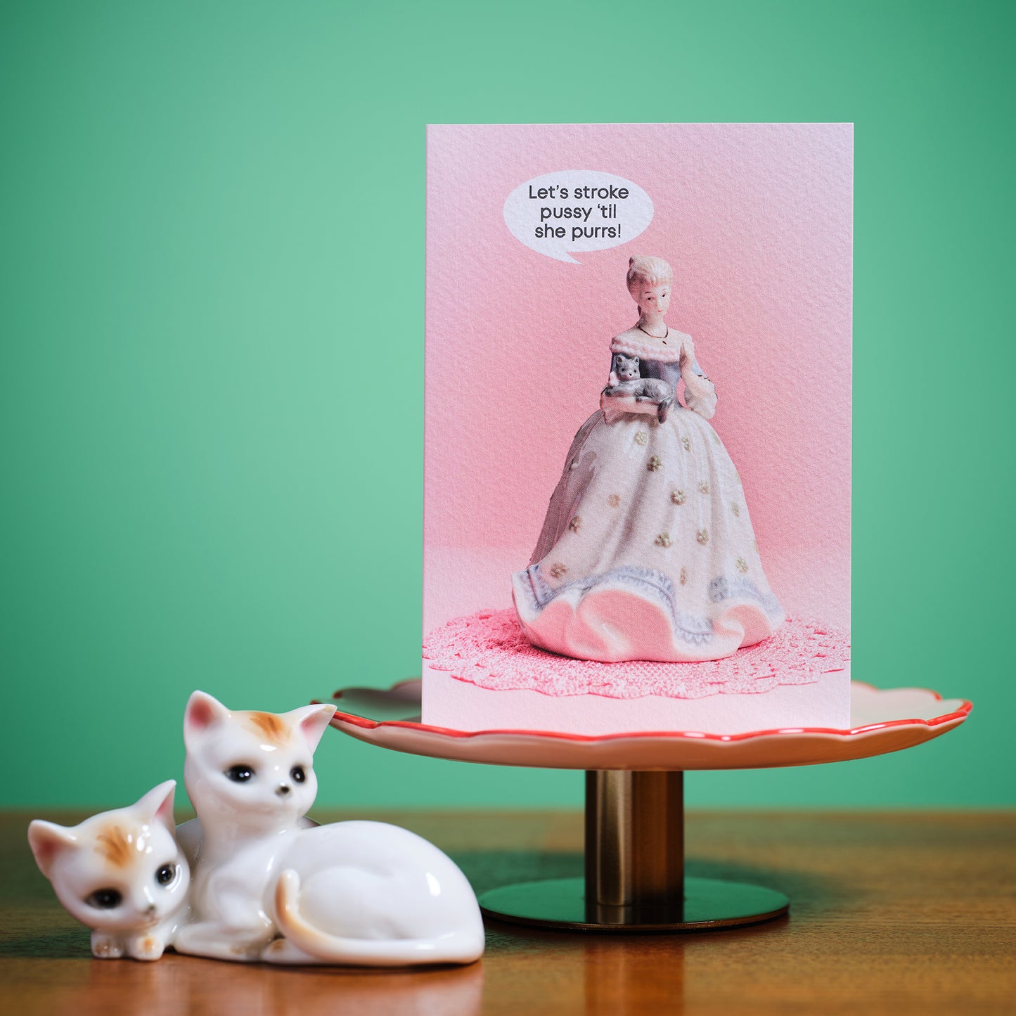 Pussy Purrs Greetings Card