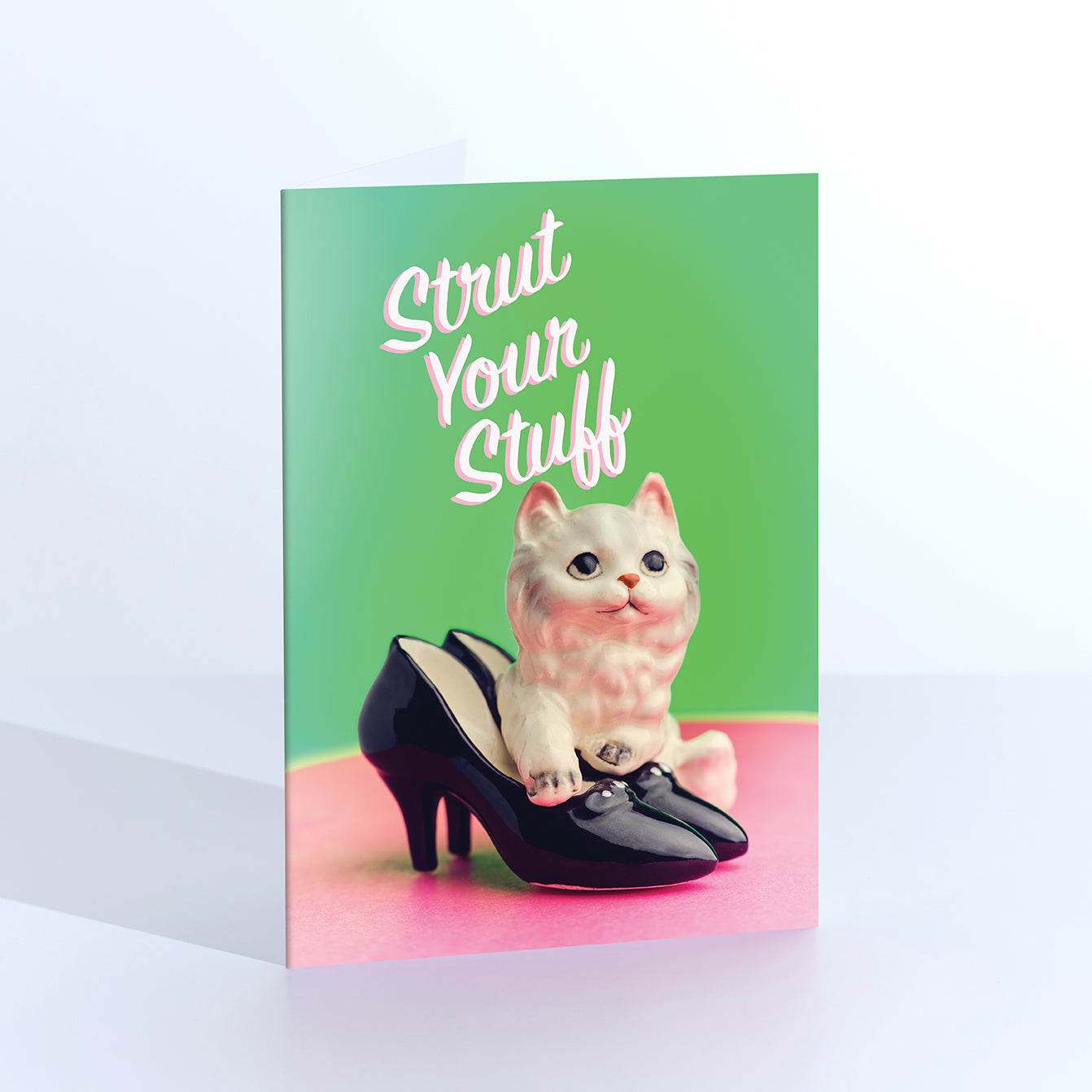 Strut Your Stuff  Cat In High Heels Greetings Card