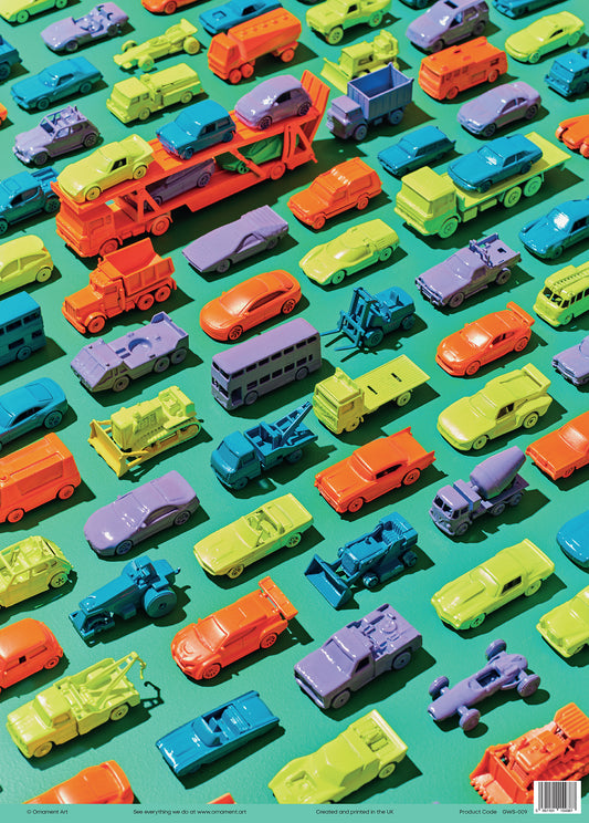 Tailbacks Vintage Toy Cars Gift Wrap Sheet
