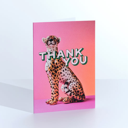 Thank You Cheetah Greetings Card