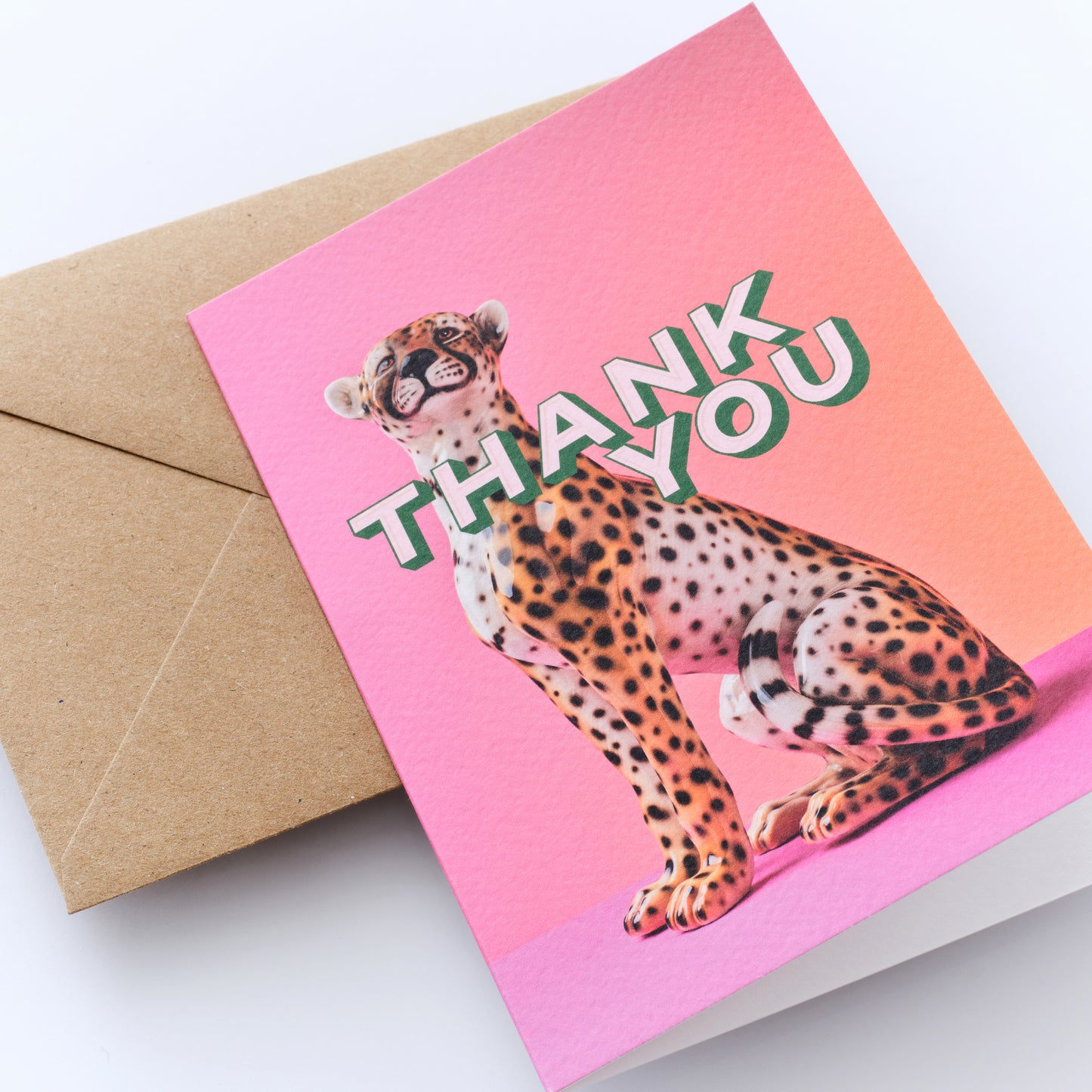 Thank You Cheetah Greetings Card