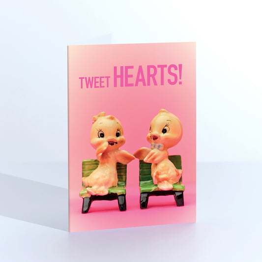 Tweet Hearts Birds Greetings Card
