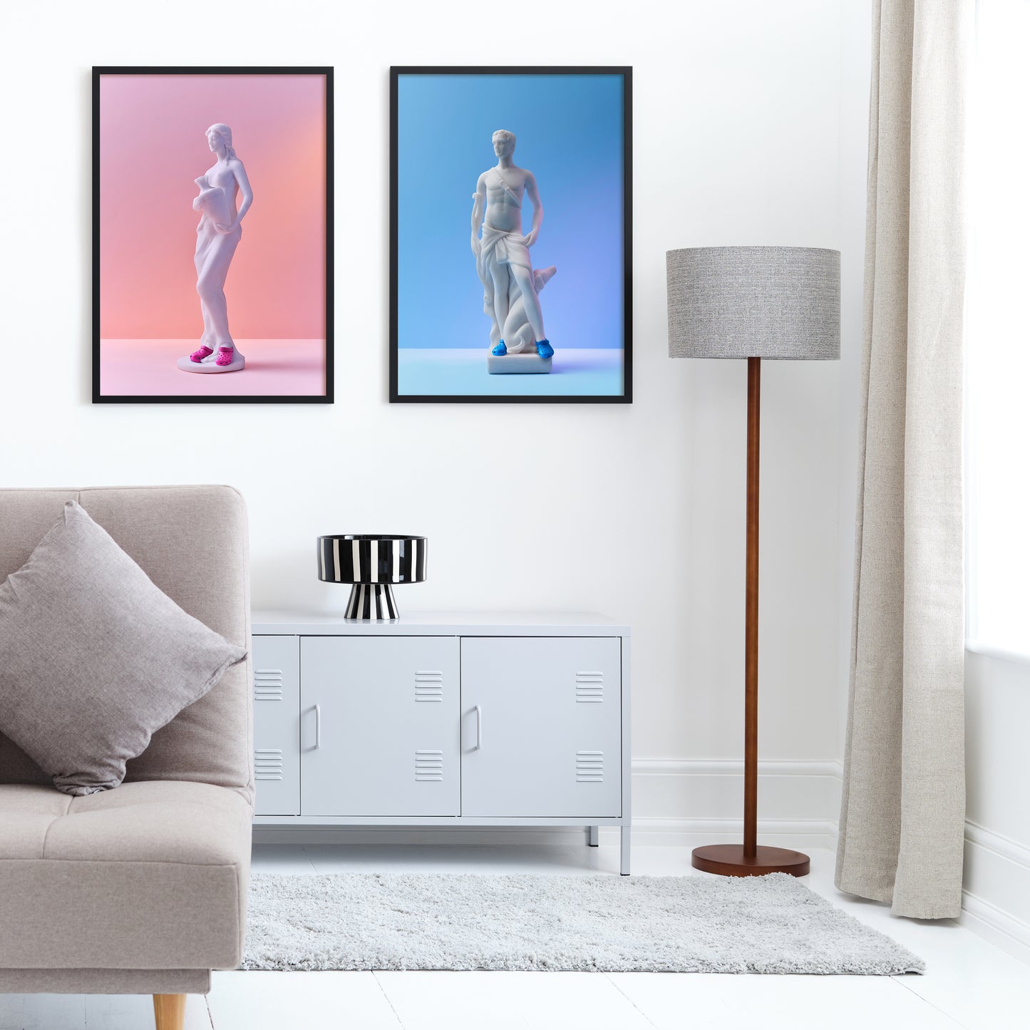 "I only wear them to put the bins out" pair of giclée photo prints