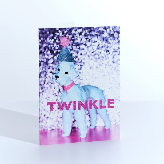 Twinkle Poodle Christmas Card