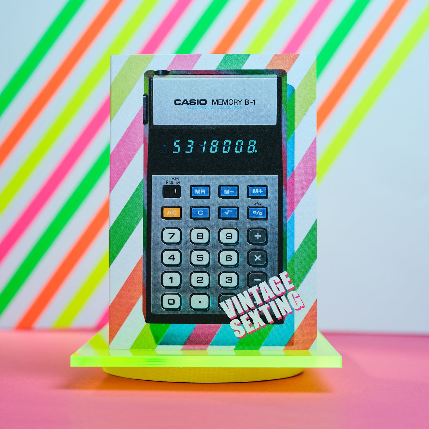 Vintage Sexting, Boobies Retro Calculator Greetings Card