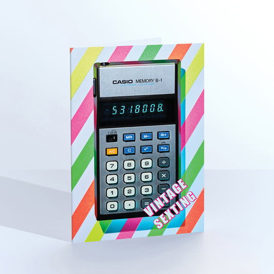 Vintage Sexting, Boobies Retro Calculator Greetings Card