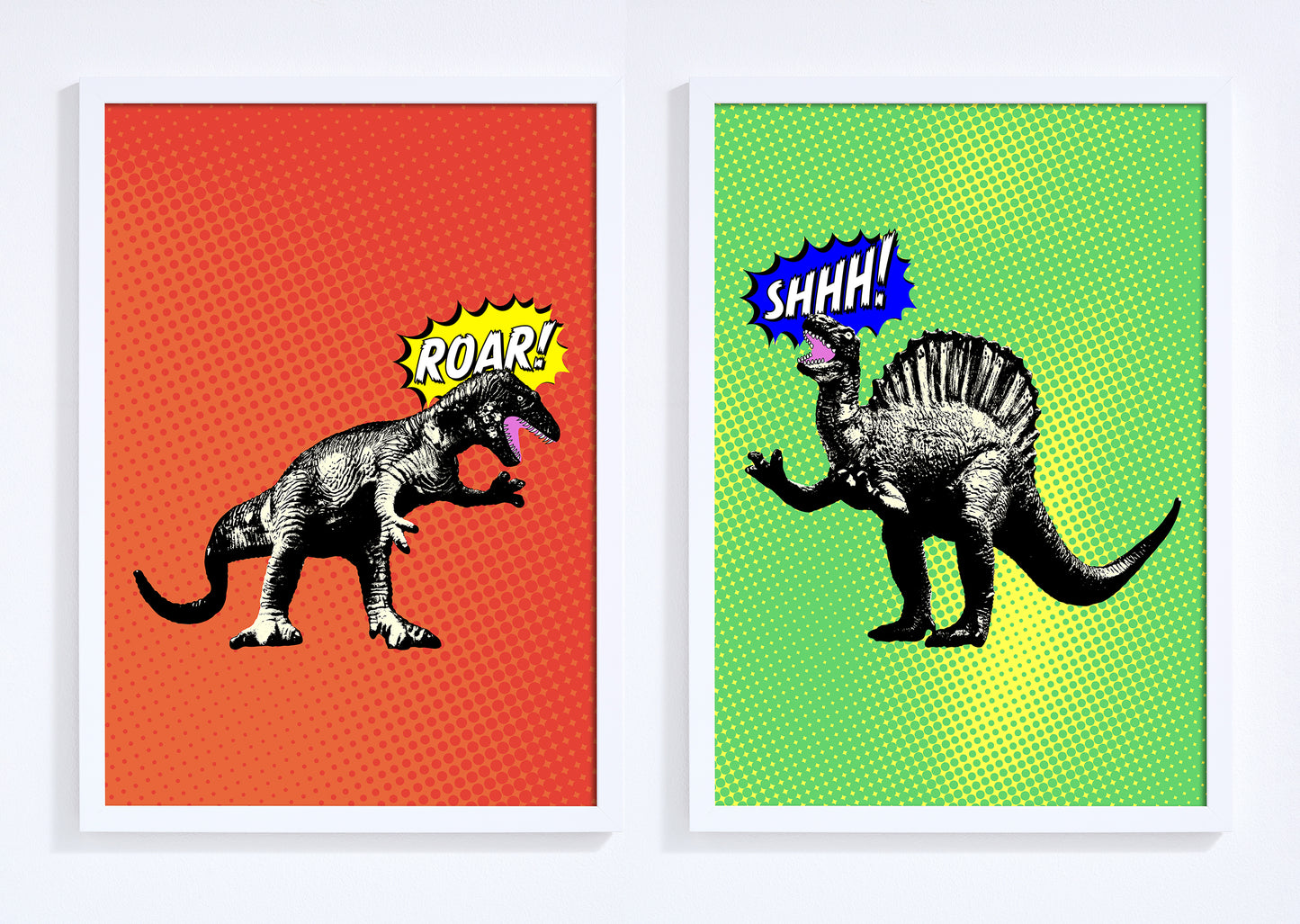 "Dino ding dong" pair of giclée photo prints