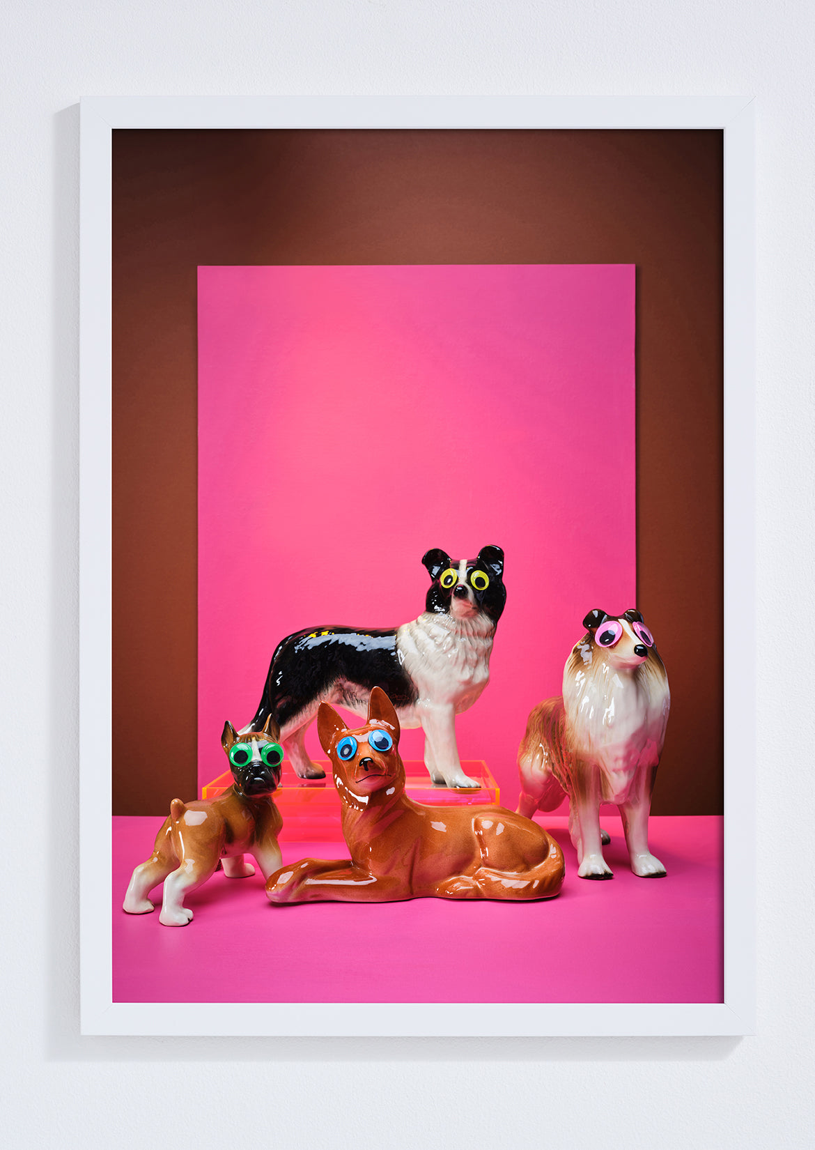 "Goggle eyed dogs , pink" giclée photo print