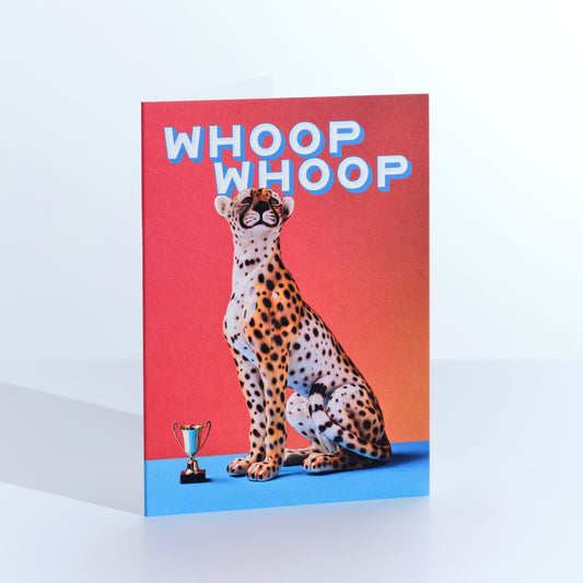 Whoop, Whoop Cheetah Congratulations Card