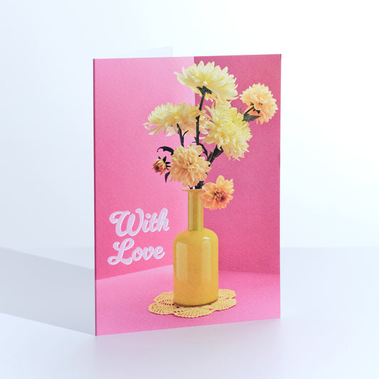 With Love Yellow Blooms Greetings Card