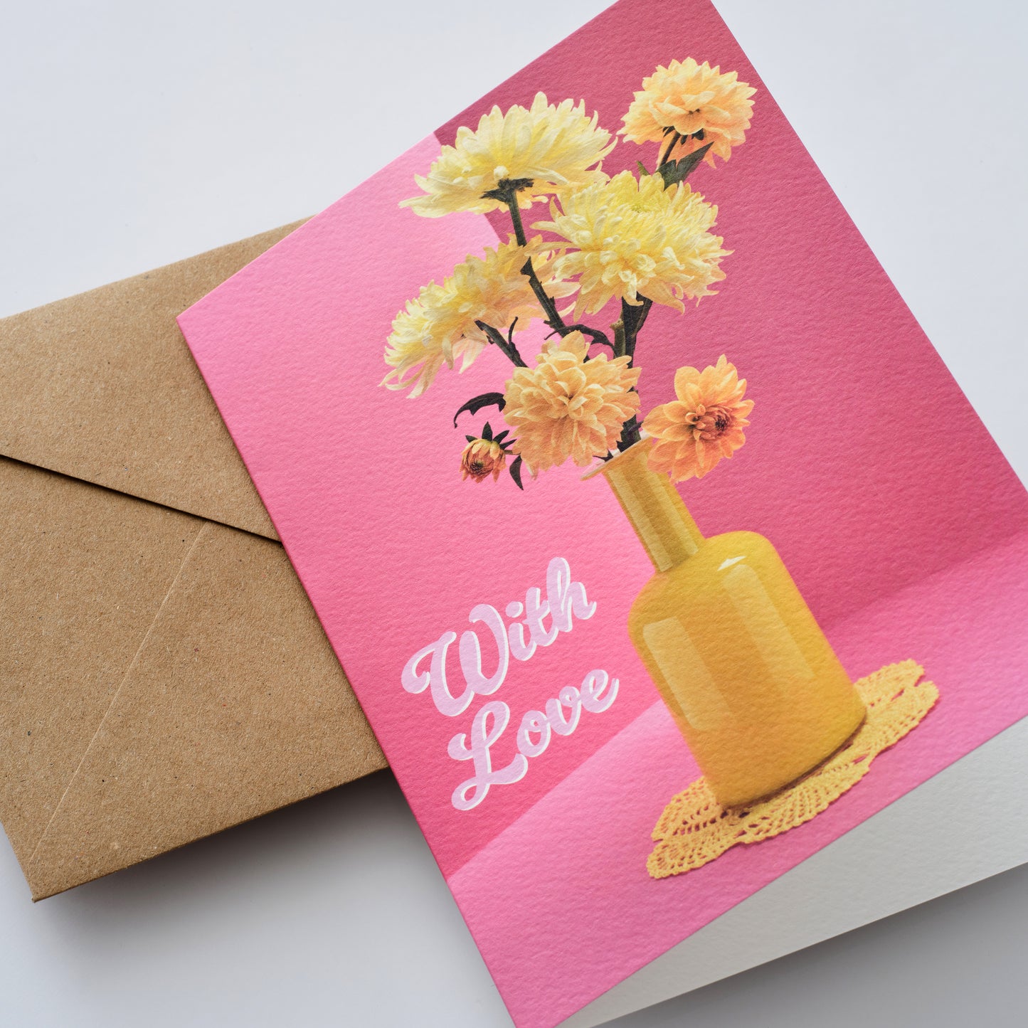 With Love Yellow Blooms Greetings Card