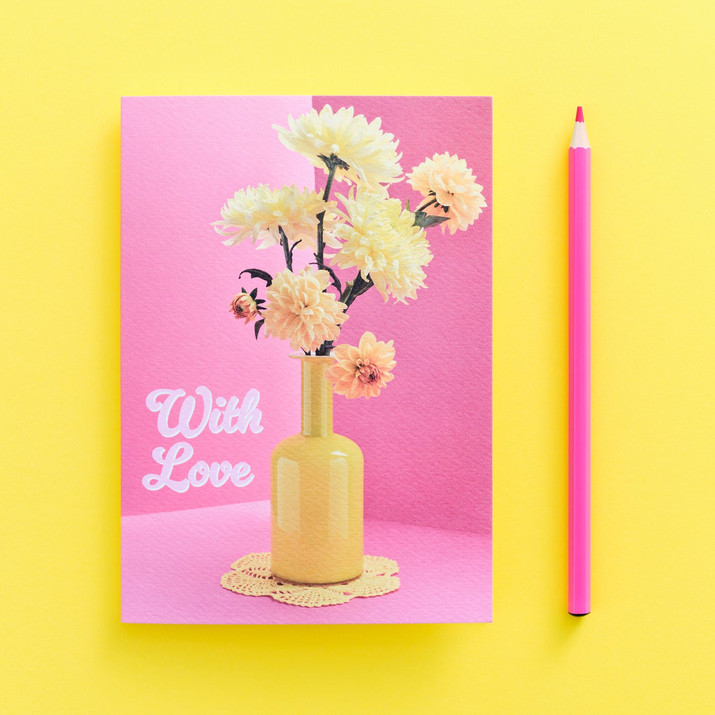 With Love Yellow Blooms Greetings Card