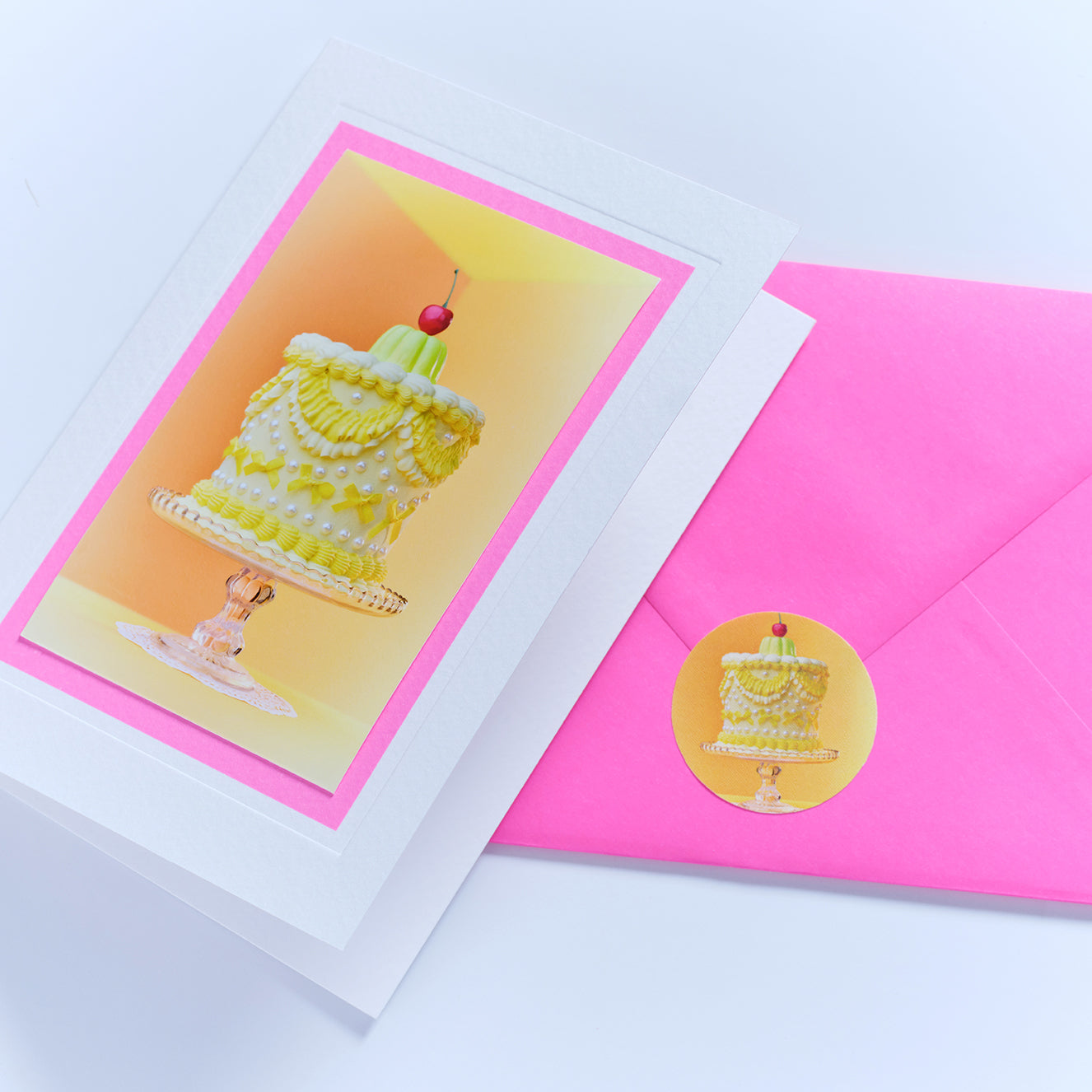 Lemon Cake Hand Finished Greetings Card