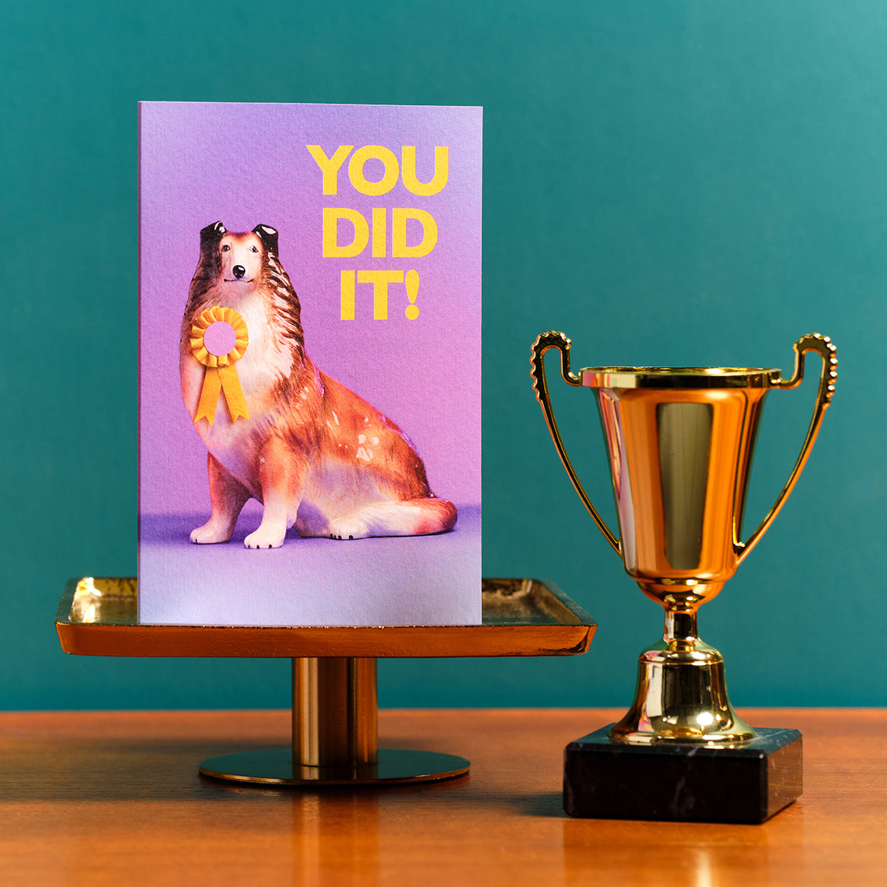 You Did It Dog Congratulations Card